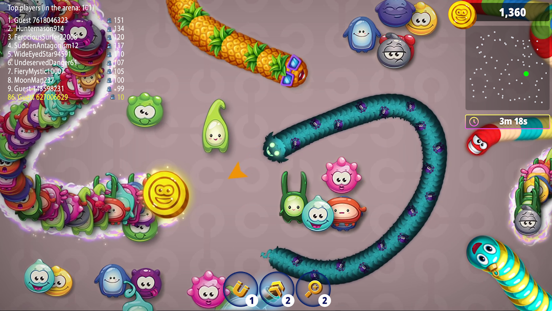 Worms Zone .io - Hungry Snake ảnh chụp màn hình 4