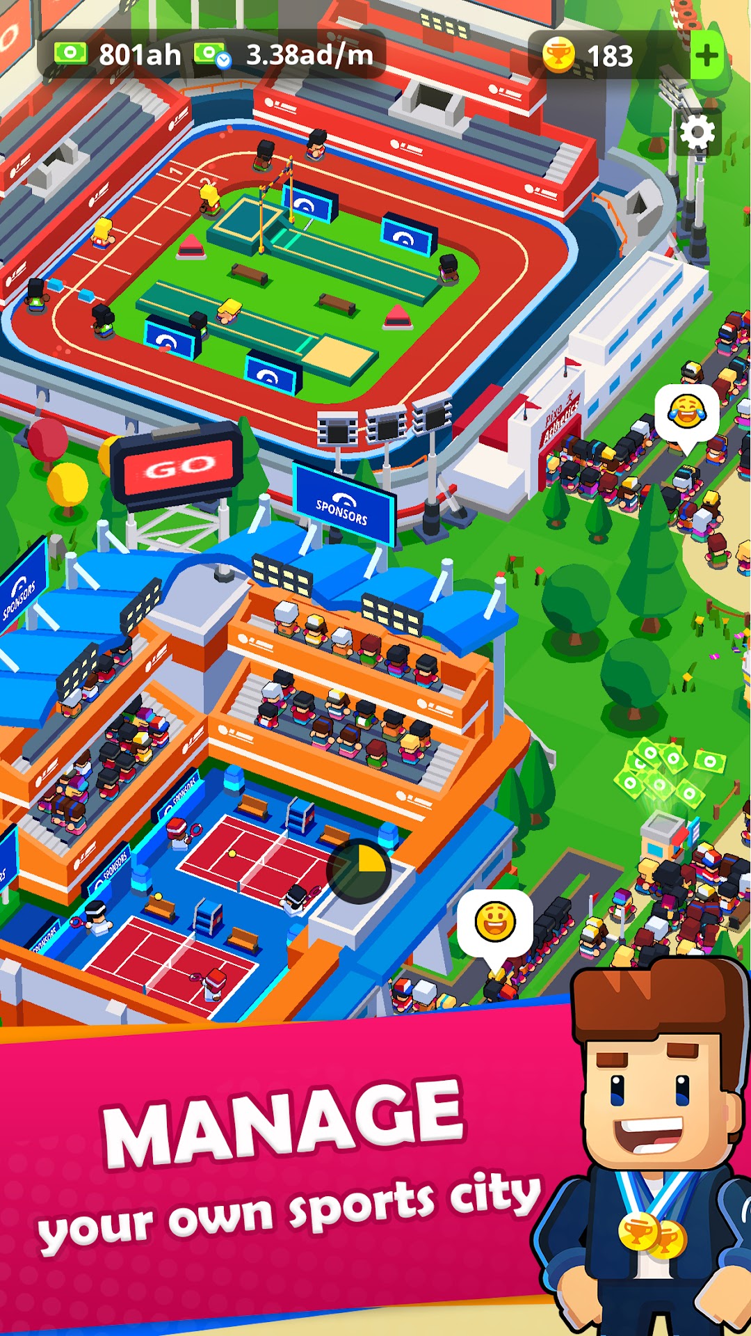Sports City Tycoon: Idle Game ảnh chụp màn hình 1