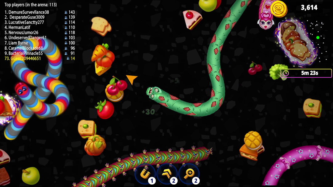 Worms Zone .io - Hungry Snake ảnh chụp màn hình 1