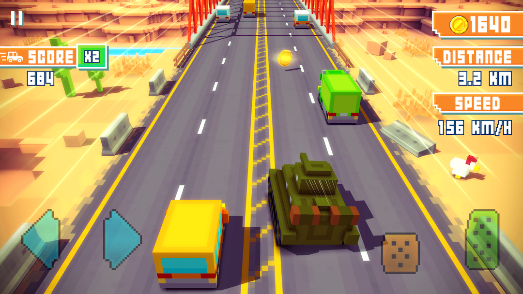 Blocky Highway: Traffic Racing ảnh chụp màn hình 1