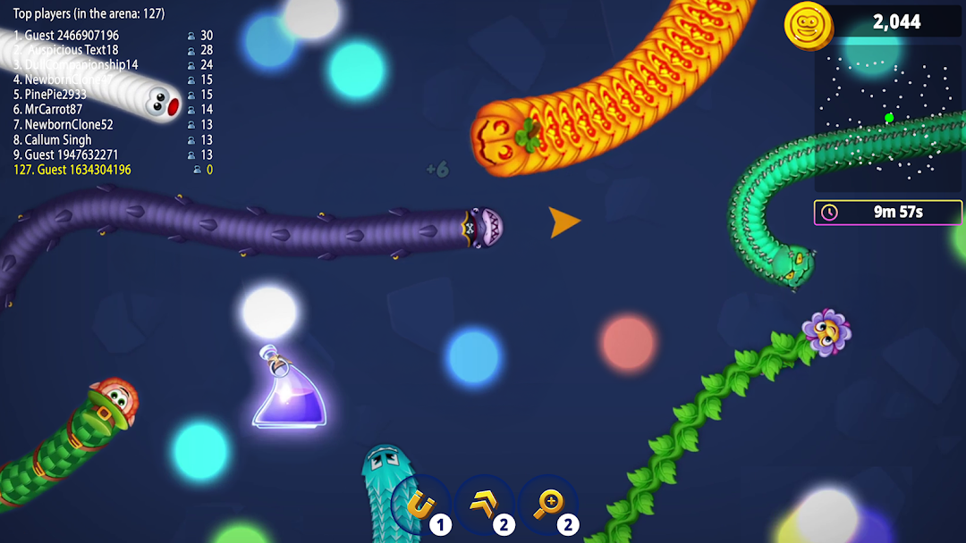 Worms Zone .io - Hungry Snake ảnh chụp màn hình 3