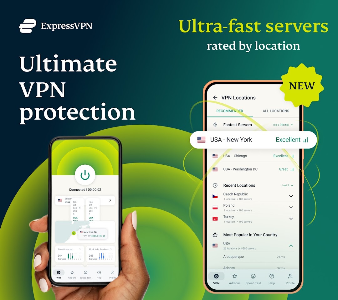 ExpressVPN: VPN Fast & Secure ảnh chụp màn hình 1