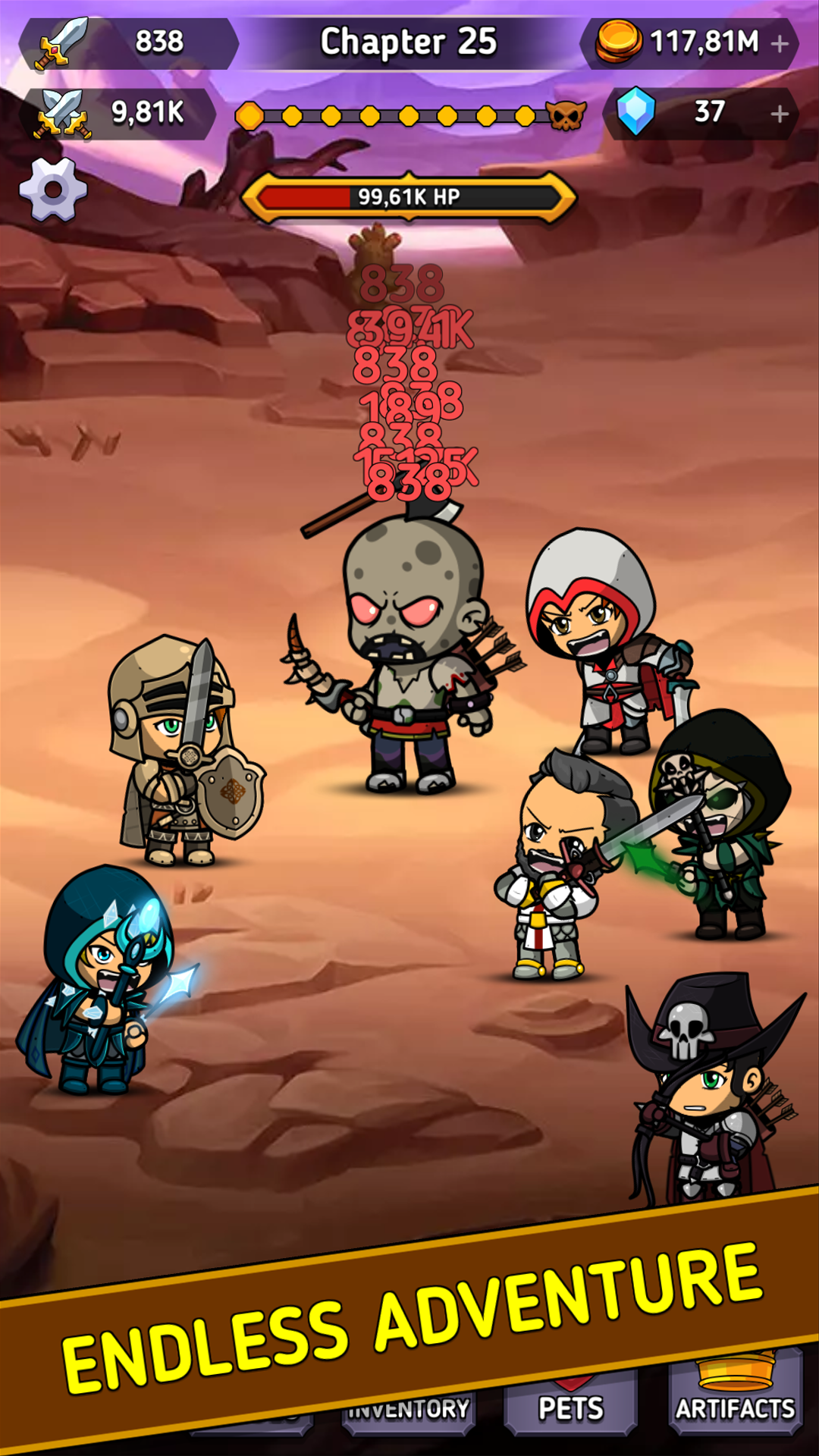 Tap Hero Clicker: Idle RPG ảnh chụp màn hình 1