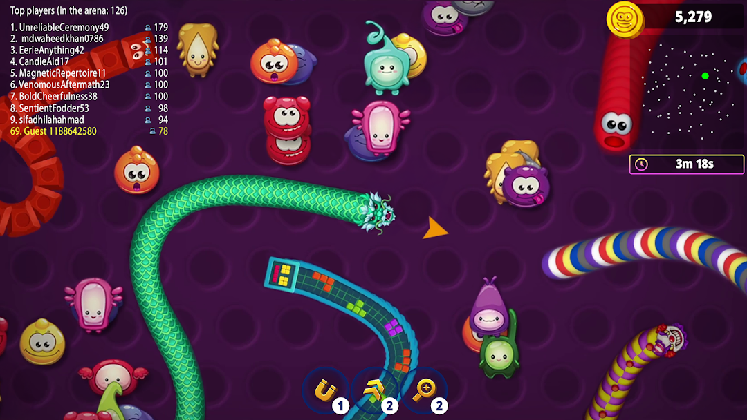 Worms Zone .io - Hungry Snake ảnh chụp màn hình 5
