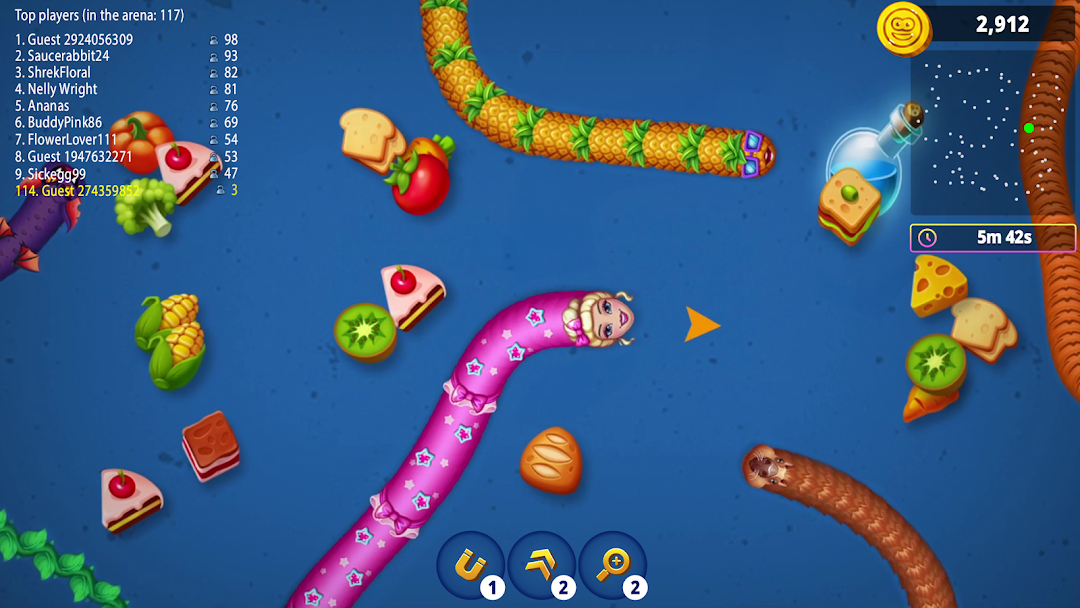 Worms Zone .io - Hungry Snake ảnh chụp màn hình 2