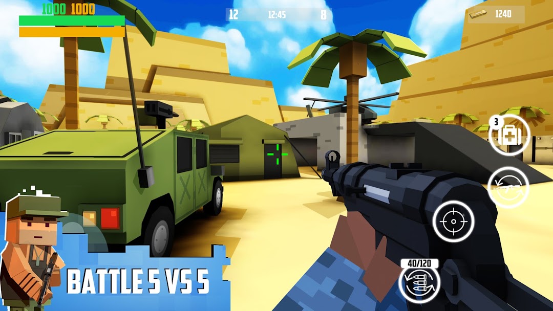Block Gun 3D: FPS Shooter PvP ảnh chụp màn hình 1