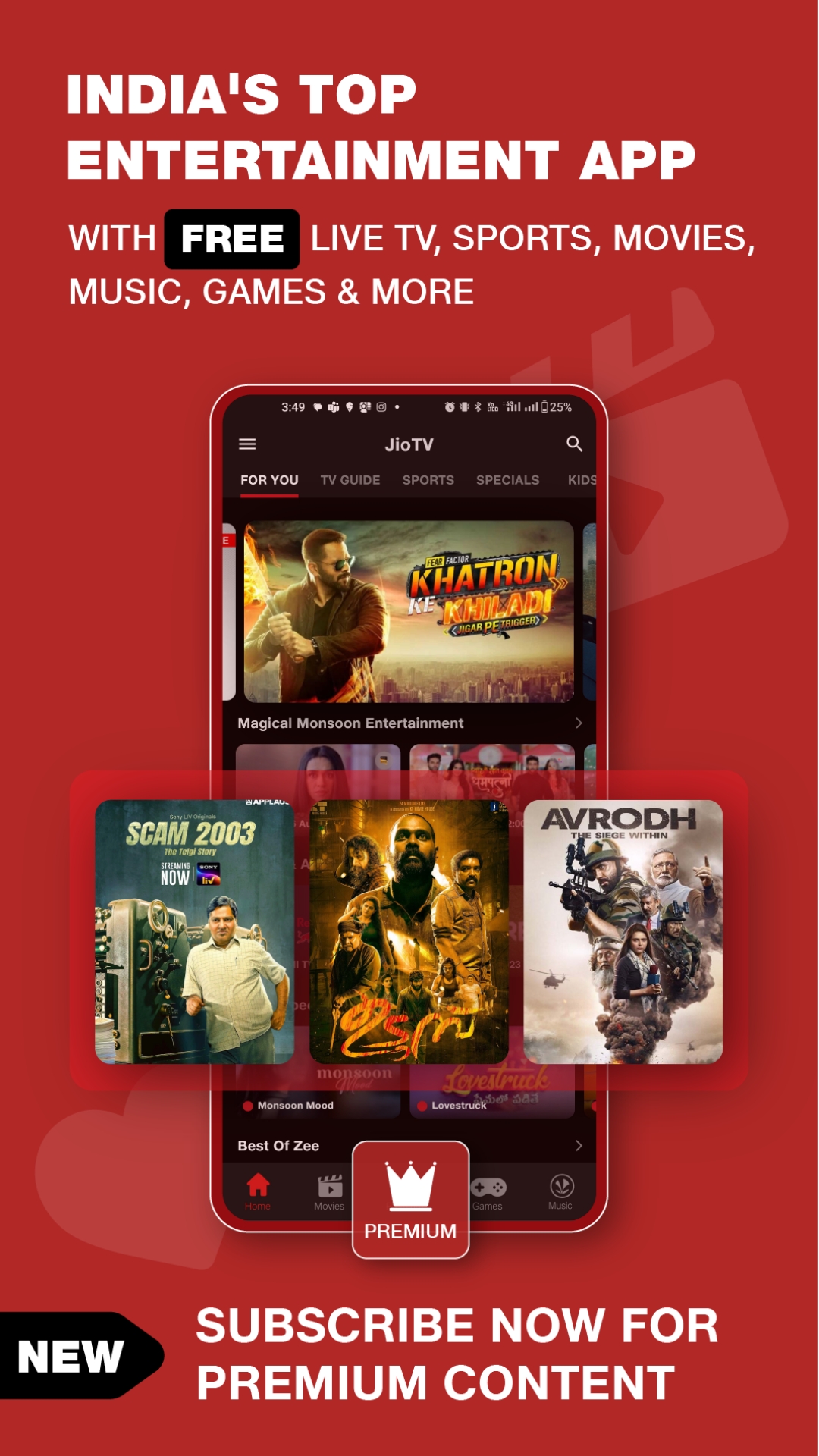 JioTV: Live TV, Catch-Up & OTT mod apk screenshot 1